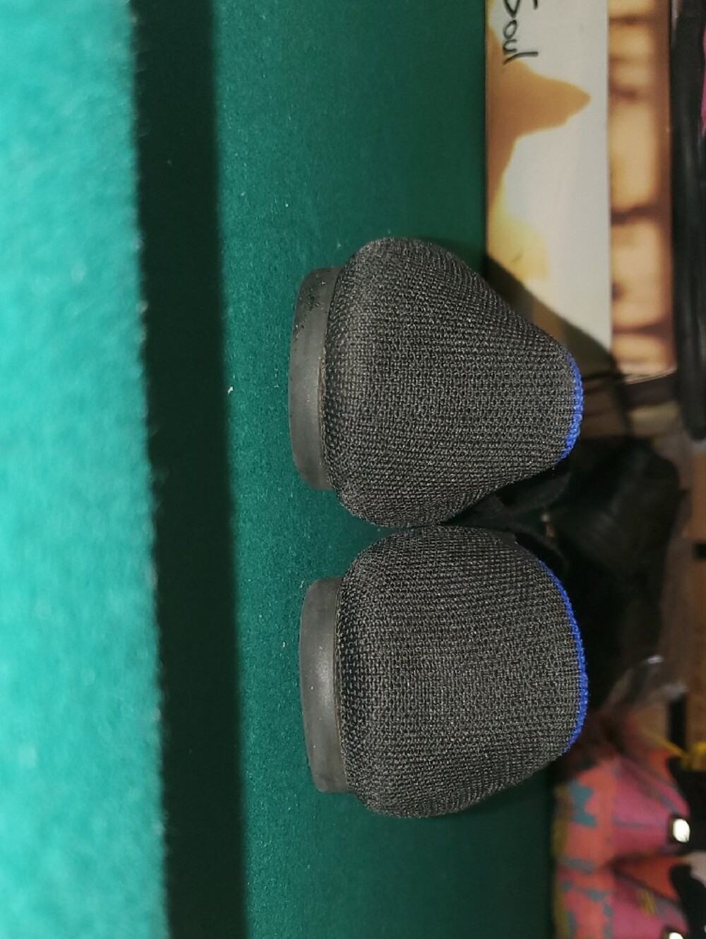 Rothy's Black Pointed Knit Flats with Blue Trim Accents - Picture 3 of 5